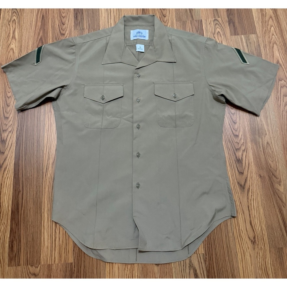 USMC PFC M-1 Khaki Uniform Shirt Mens 17 DSCP Woolrich